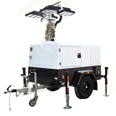 acheter Mobile Light Tower Generator Diesel Light Tower Lamp 4×500W LED Industrial Light Tower online manufacture