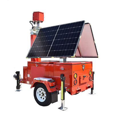 acheter Security Surveillance Light Tower Infrared Night Vision Foldable Trailer Mounted Solar Lighting Towers online manufacture