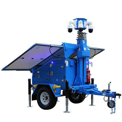 acheter Outdoor Light Tower CCTV Camera Surveillance Tower Foldable Design Trailer Solar Lighting Towers online manufacture