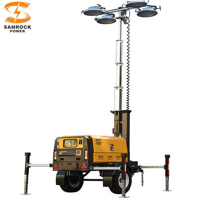 Générateur de tour de lumière diesel d'urgence 6kw 7.3kw remorque légère portable avec moteur Perkins