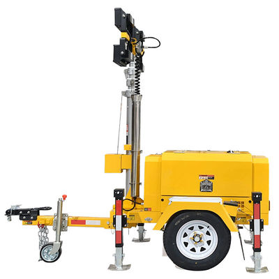 Tour d'éclairage de chantier Puissance nominale 5KW/5KVA Tour d'éclairage mobile Tour d'éclairage diesel portable