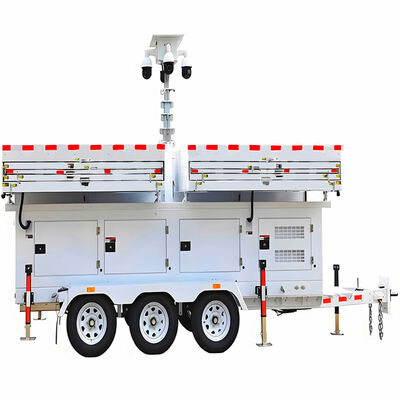 Tour de lumière solaire de surveillance rotative, tour de lumière industrielle à batterie durable, tour de lumière solaire, prix de la tour de lumière solaire