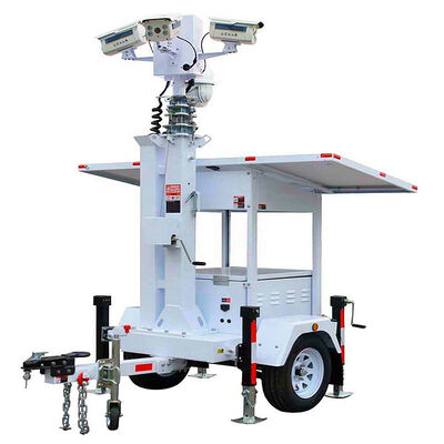 Tour de surveillance avec caméra, surveillance à distance, éclairage de grande zone, tour d'éclairage mobile solaire