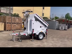 Tour d'éclairage solaire mobile de surveillance Tour d'éclairage industriel Hauteur 7 mètres Tour d'éclairage sur remorque